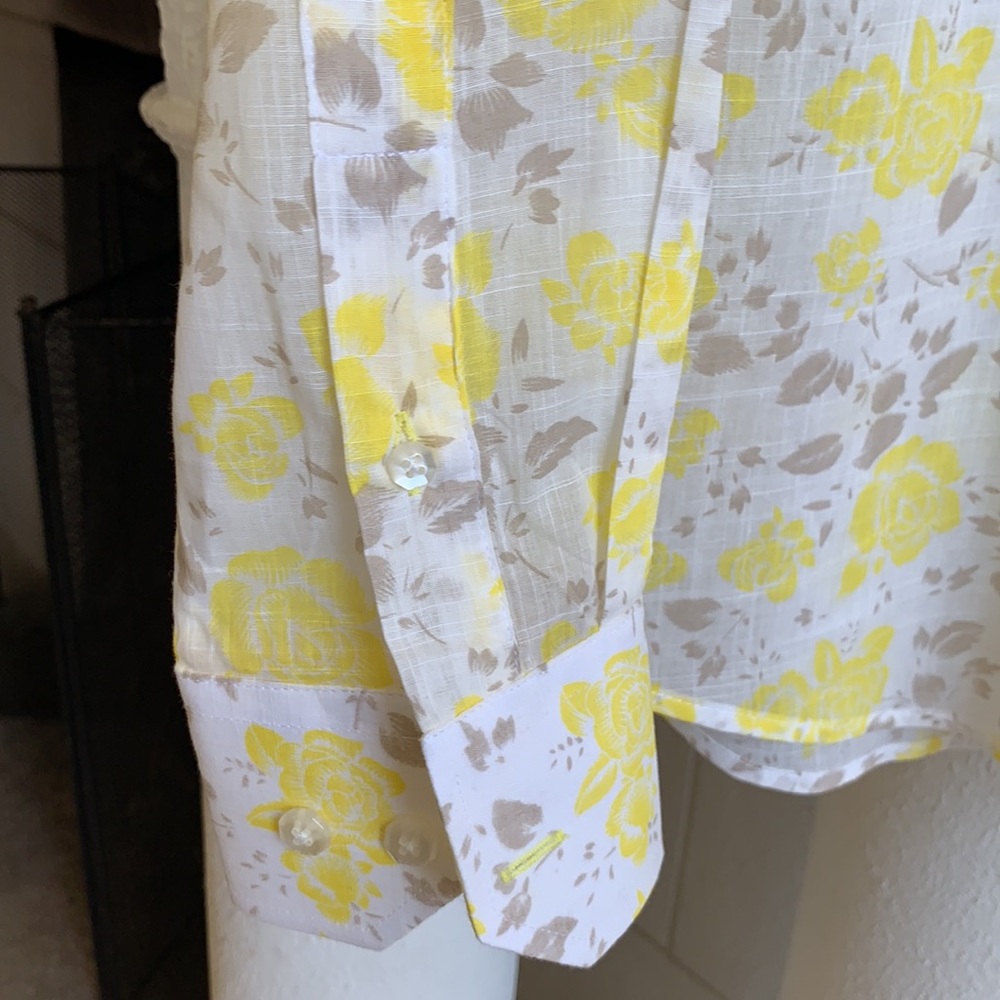 NEW! PALM BEACH HIGH END & PERFECT LOOK!! FAB LINEN FLOWERED BLOUSE…NWT & MINT❣️ - Picture 9 of 13